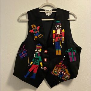 Silkscapes Vintage Christmas Colorful Novelty Vest